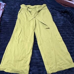 Jules & Leopold Green Wide Leg Pants with High Waist